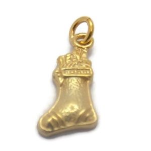 14K Yellow Gold Christmas Boot Charm!!